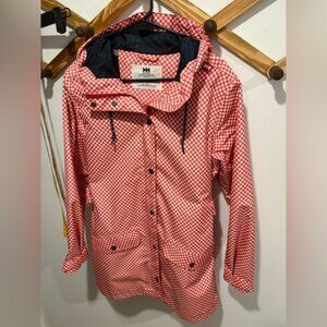 Like new- HALLY HANSEN GINGHAM PRINT - RAIN COAT- Large